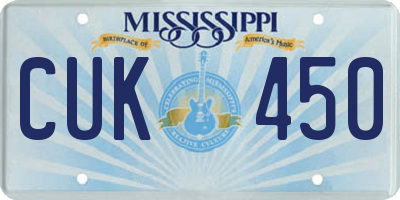MS license plate CUK450