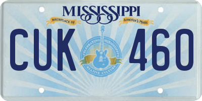 MS license plate CUK460