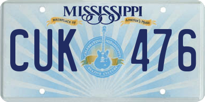 MS license plate CUK476