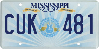 MS license plate CUK481