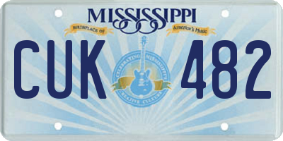 MS license plate CUK482
