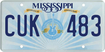 MS license plate CUK483