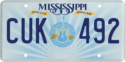 MS license plate CUK492
