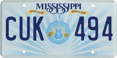 MS license plate CUK494