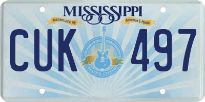 MS license plate CUK497