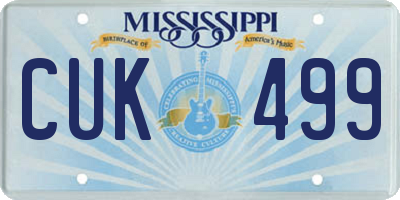 MS license plate CUK499