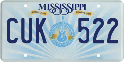 MS license plate CUK522