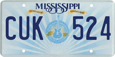 MS license plate CUK524