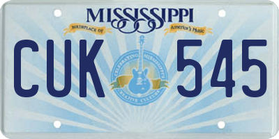 MS license plate CUK545