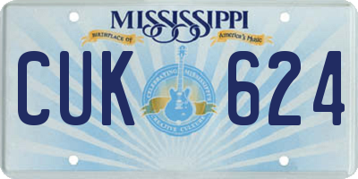 MS license plate CUK624