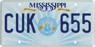 MS license plate CUK655