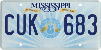 MS license plate CUK683