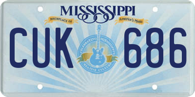 MS license plate CUK686
