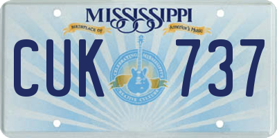 MS license plate CUK737