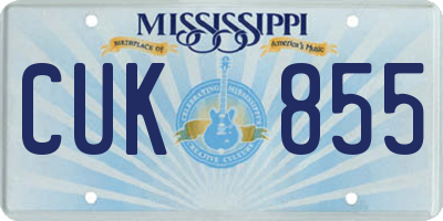 MS license plate CUK855