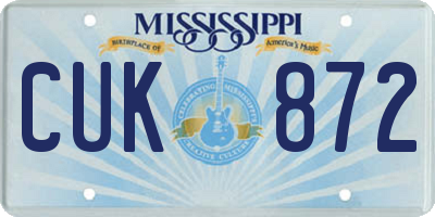 MS license plate CUK872