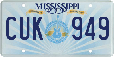 MS license plate CUK949