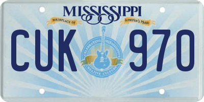 MS license plate CUK970
