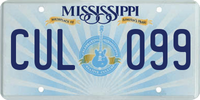 MS license plate CUL099