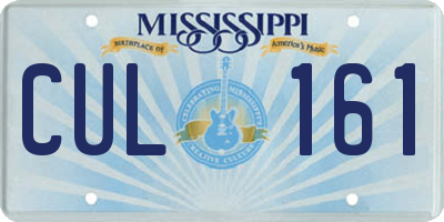 MS license plate CUL161