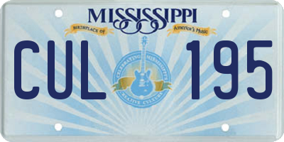 MS license plate CUL195