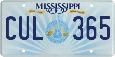 MS license plate CUL365