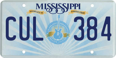 MS license plate CUL384