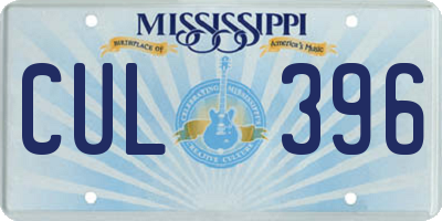 MS license plate CUL396