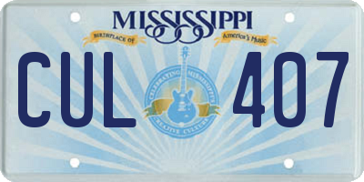 MS license plate CUL407
