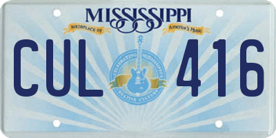 MS license plate CUL416