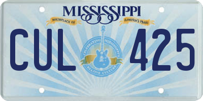 MS license plate CUL425