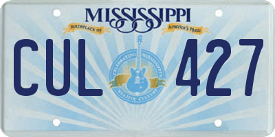 MS license plate CUL427
