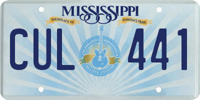 MS license plate CUL441