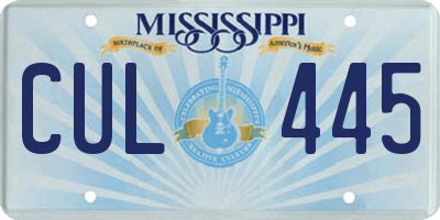 MS license plate CUL445