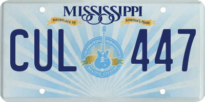 MS license plate CUL447