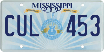 MS license plate CUL453