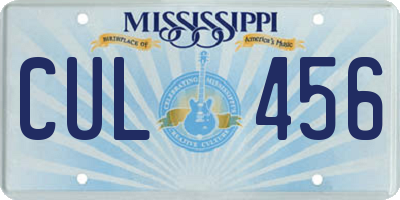 MS license plate CUL456