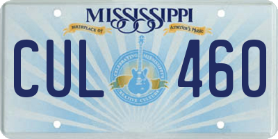 MS license plate CUL460