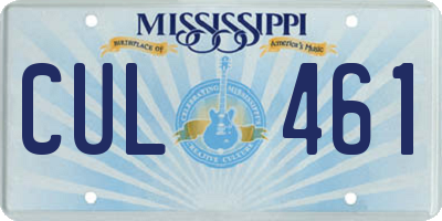 MS license plate CUL461