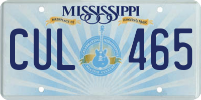 MS license plate CUL465