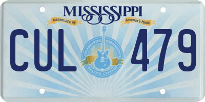 MS license plate CUL479