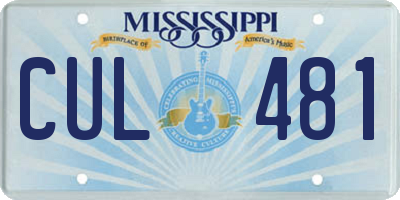 MS license plate CUL481