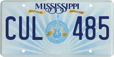 MS license plate CUL485