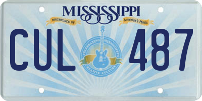 MS license plate CUL487