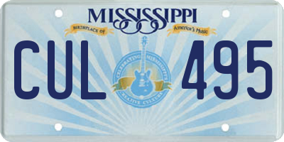 MS license plate CUL495
