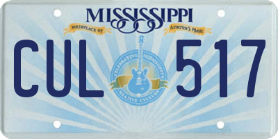 MS license plate CUL517