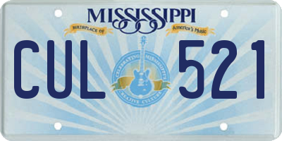 MS license plate CUL521
