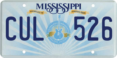 MS license plate CUL526
