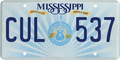 MS license plate CUL537