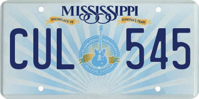 MS license plate CUL545